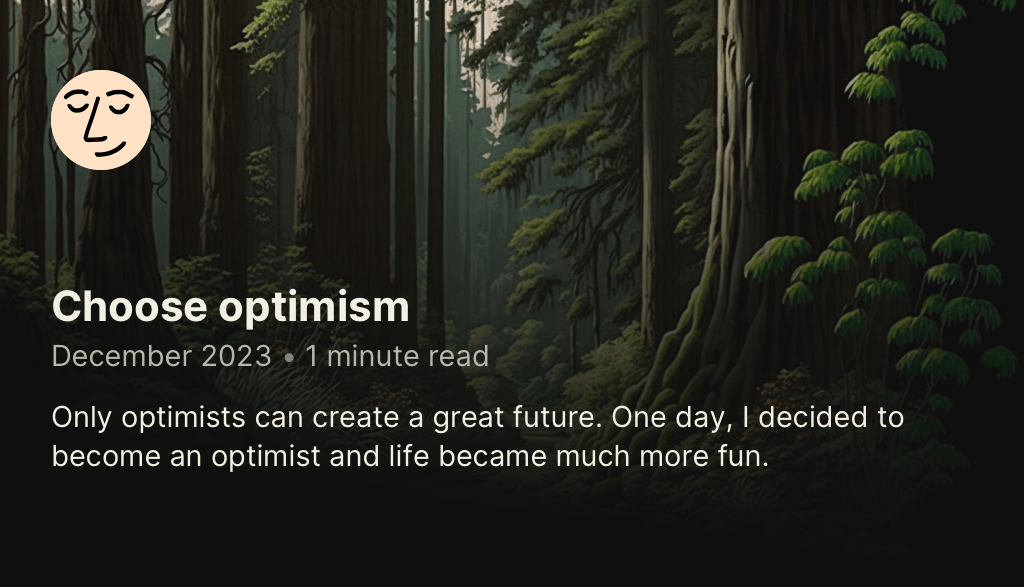 Choisir l'optimisme