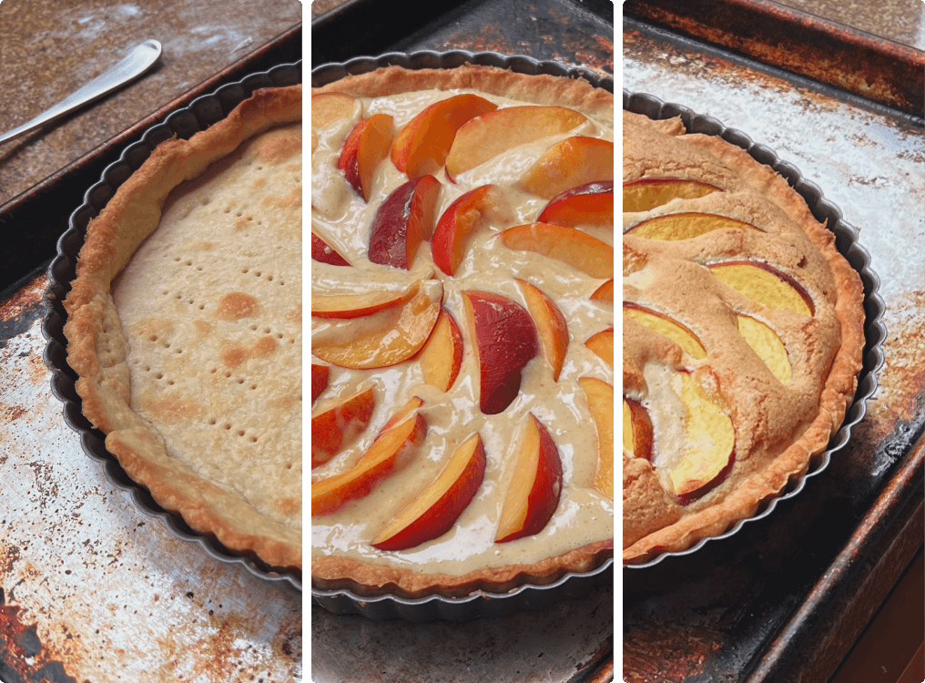 Nectarine brown butter tart